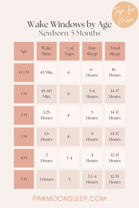 What are wake windows and do they really matter? Knowing your child's ideal wake times can be a great place to start when determining naps and bedtime, but before you get locked in to the idea of set schedules for your baby, it is important to remember to always: Follow baby's lead! So, in today's blog I'll show you not only the general wake windows by age (0 months to 3 Years), but how to know when your baby is ready for sleep and how to adjust their wake times to meet their sleep needs. Wake Times By Age, 1 Month Old Wake Window, Infant Wake Windows, Wake Windows 5 Months, 3 Month Old Wake Window, 4 Month Old Wake Windows, 6 Month Wake Window, 5 Month Old Wake Windows, Newborn Need To Know