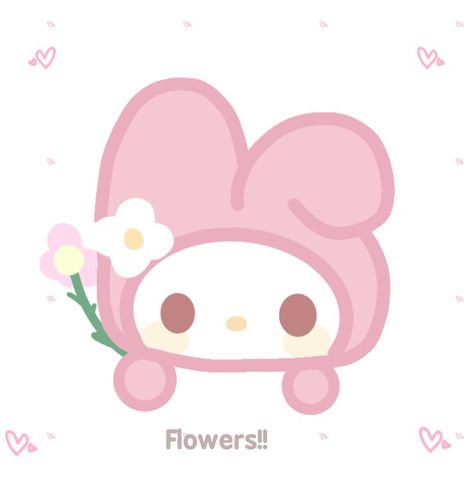 Flowers For U, Wallpaper Layar Kunci, Pink Melody, Pink Wallpaper Hello Kitty, Stickers Ideas, Walpaper Hello Kitty, My Melody Wallpaper, Hello Kitty Characters, Kitty Drawing