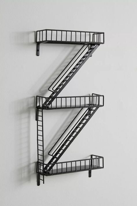 Fire Escape Wall Shelf | Urban Outfitters Fire Escape Shelf, Wall Fires, Diy Room Decor Videos, Fire Escape, Future Apartment, Dream Apartment, Modern Urban, Room Inspiration Bedroom, Small Plants