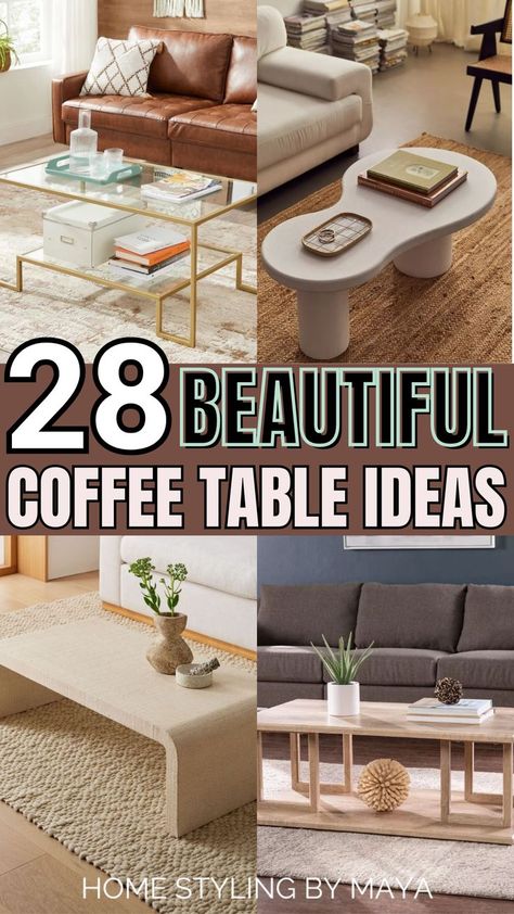 unique coffee tables, coffee tables for living room 2024 Coffee Table Trends, Coffee Tables For Sectionals, Ideas For Coffee Tables, Coffee Tables For Small Spaces, Unique Coffee Table Ideas, Affordable Coffee Tables, Sectional Coffee Table, Narrow Coffee Table, Unique Coffee Table Design