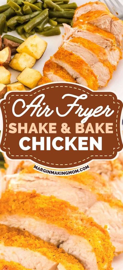 Learn how to make perfect Shake and Bake chicken in your air fryer! Crispy on the outside, tender on the inside, this is a super easy weeknight dinner idea. Air Fried Shake And Bake Chicken, Air Fryer Shake And Bake Chicken Drumsticks, Air Fry Shake And Bake Chicken, Shake And Bake Chicken In Air Fryer, Baked Chicken Air Fryer Recipes, Shake N Bake Chicken In Air Fryer, Chicken Shake And Bake Recipes, Air Fryer Shake And Bake Chicken, Chicken Shake And Bake