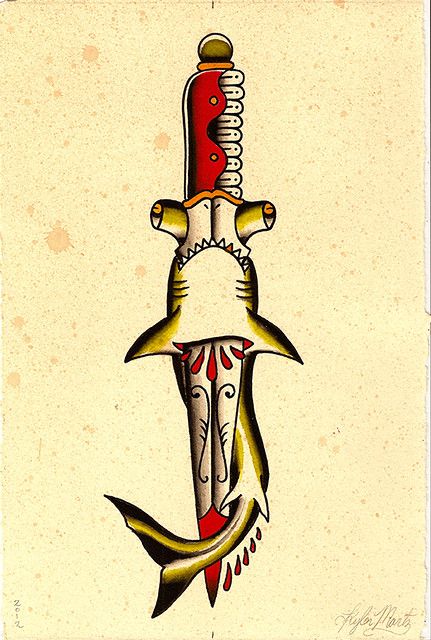 American Traditional Knife, Shark Knife, Fisherman Tattoo, Traditional Mermaid Tattoos, Kyler Martz, Traditional Tattoo Filler, Swag Tattoo, Traditional Tattoo Stencils, Vintage Style Tattoos