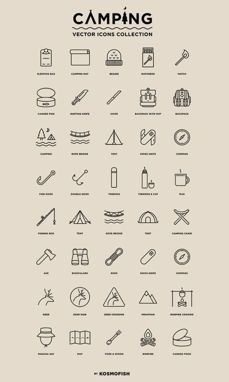 Hi guys! I come back here and share with you a set of free #vector #icons – camping! This set includes 40 modern look outline icons in vector presenting these familiar stuffs of the mountaineer and scouts, ect… Camping Icons, Ui Ux 디자인, Doodle Icon, 로고 디자인, Icon Pack, Logo Icons, Free Design Resources, Mockup Design, Icon Set