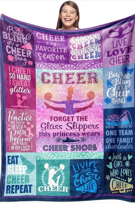 Cheerleading Gift Ideas, Gifts For Cheerleaders, Warm Blankets Cozy, Cheerleader Gifts, Cheer Coach Gifts, Cheer Shoes, Cheerleading Gifts, Cheer Coaches, Cheer Squad