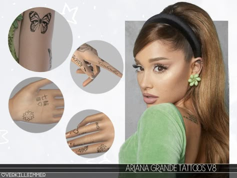 Sims 4 Cc Ariana Grande, Ts4 Cc Tattoos, Ariana Tattoos, Tattoos Sims 4 Cc, Tattoos Sims 4, Ariana Grande Tattoos, Ariana Grande Tattoo, Sims 4 Tattoos, Sims 4 Piercings