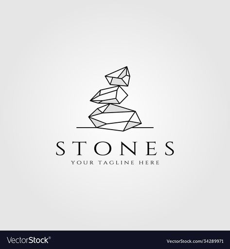 Stone logo line art design vector image Stone Logo Design, Concrete Logo, Logo Examples, Logo Line Art, Stone Logo, Art Vector Illustration, Logo Illustration Design, Examples Of Logos, Stone Photography