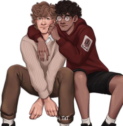 Remus And James, Remus Lupin Fan Art, Harry Potter Painting, Marauders Fan Art, All The Young Dudes, Harry Potter Anime, Harry Potter Marauders, Remus Lupin, Harry Potter Fan Art