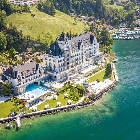 Park Hotel Vitznau, Hotels In Switzerland, Ladera Resort, Large Spa, Fogo Island Inn, Bucket List Hotels, Lake Lucerne, Fairmont Banff Springs, Spa Area