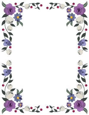 Free Printable Floral Page Borders Paper Boarders Designs Free Printable, A4 Size Paper Border Design Flower, Flowery Background, Boarders Designs For Projects, Philippine Map, Printable Border, Beautiful Borders, Hand Lettering Worksheet, Flower Background Design