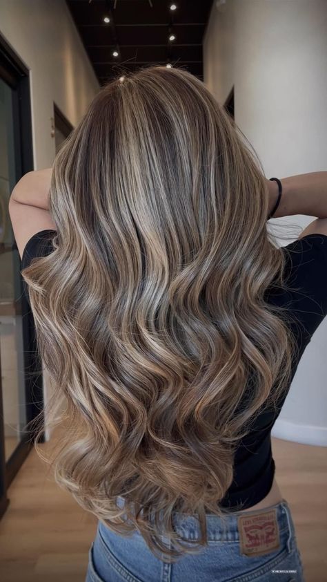 T H E K N O T Hair Studio | Fresh Balayage & Extensions🏜️#modersalon #brazilianbondbuilder #wella #wellahair #salon110 #behindthescenes #photography #bestoftheday… | Instagram Ash Brown Hair With Blonde Balayage, Cool Toned Light Brown Hair With Highlights, Winter Hair Inspiration, Nely Cuevas Hair, Cold Blonde Highlights Brown Hair, Hair For Fall 2024, Cool Tones Balayage, Solid Color Hair Ideas, Old Money Balayage