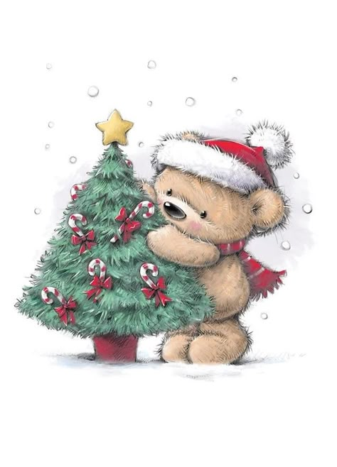 Xmas Drawing, Merry Christmas Gif, Christmas Artwork, Christmas Teddy Bear, Family Christmas Cards, Christmas Gift Card, Wood Christmas Ornaments, Christmas Bear, Christmas Gif