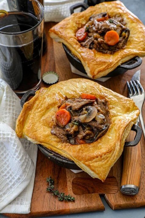 Guinness Braised Beef Recipe - Bonappeteach Beef Pastry, Leftover Beef Stew, Braised Beef Stew, Beer Braised Beef, Braised Beef Recipes, Traditional Beef Stew, Beef Pies, Leftover Beef, Guinness Beer