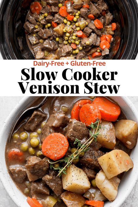 Crockpot Meals With Venison, Deer Slow Cooker Recipes, Deer Backstrap Recipes Crockpot Venison Stew, Backstrap In Crockpot, Crockpot Recipes With Venison, Deer In Crockpot, Crockpot Deer Stew, Easy Venison Crockpot Recipes, Backstrap Crockpot Recipes