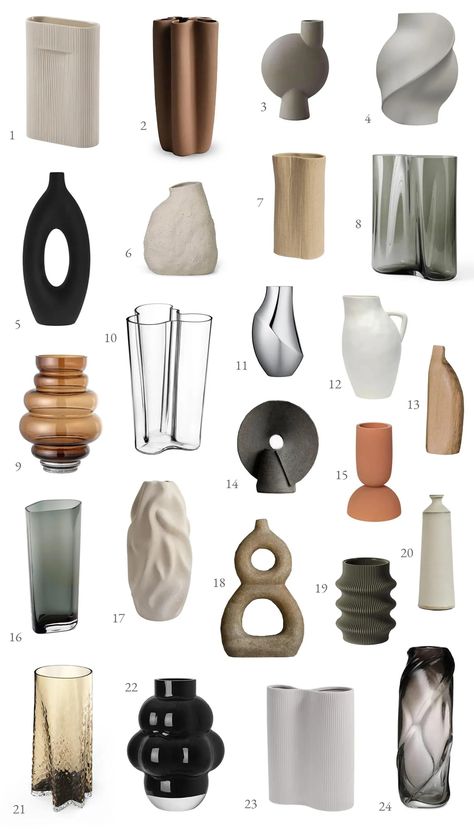 Interior Vases Decoration, Decor Objects Accessories, Vase Ideas Decorative, Vase Packaging, Sculptural Decor, Vases Decor Living Room, Sculptural Vases, Product Moodboard, Interior Objects