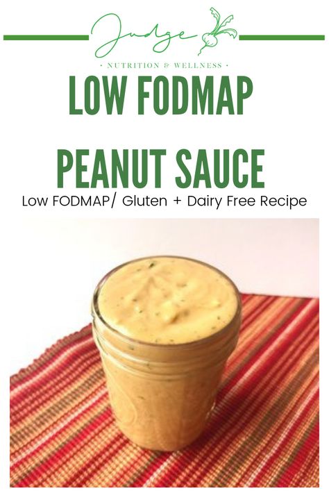 Low FODMAP Peanut Sauce — Gutivate - IBS & SIBO Nutrition Counseling & Coaching Fodmap Dinner, Gerd Friendly, Fodmap Lunch, Fodmap Recipes Dinner, Low Fodmap Recipes Dinner, Low Fodmap Diet Recipes, Fodmap Diet Recipes, Food Map, Spicy Peanut Sauce