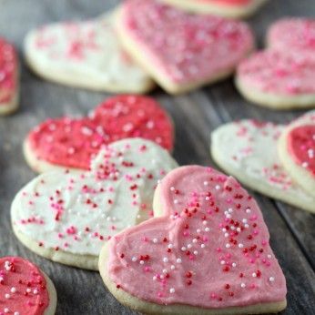 Sour Cream Cut Out Cookies, Cut Out Sugar Cookie Recipe, Fluffy Buttercream Frosting, Fruit Sugar Cookies, Sour Cream Cookies, Sour Cream Sugar Cookies, Cut Out Sugar, Fruit Pizza Sugar Cookie, Valentines Cookies