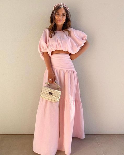 All The Dresses | Australia on Instagram: “• PINK PERFECTION • 🌸 Mossman ‘Day Break Set’ spotted on @theaugustbrunette available for hire for your next event ✨ Find this out and over…” High Tea Dress Code, Stylish Tops Fashion, High Tea Dress, Pink Linen Dress, Color Blocking Outfits, Stylish Short Dresses, Dresses Australia, Printed Gowns, Couture Outfits