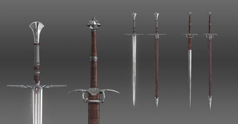 ArtStation - Witcher - Lynx Set (Swords), Ronnie Nimer Witcher Swords, Dnd Items, Villain Character, Types Of Swords, Cool Swords, The Witcher, Lynx, Swords, Anime Demon