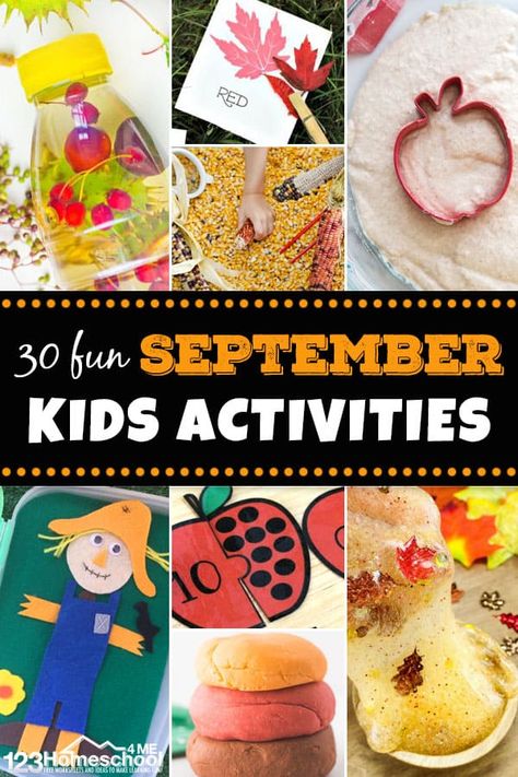 September Activities For Kids, September Activities, Hands On Activities For Kids, September Crafts, Apple Activities, Autumn Activities For Kids, Fall Crafts For Kids, Valentines School, Science Experiments Kids