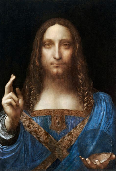 Salvator Mundi by Leonardo da Vinci, circa 1500, Louvre Abu Dhabi Most Expensive Painting, Savior Of The World, Expensive Paintings, Religious Wall Art, Paint By Number Kits, Religious Art, Paint By Number, Abu Dhabi, Framed Canvas Art