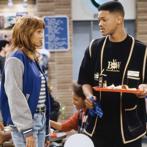 90s Couple Aesthetic, Tyra Banks Fresh Prince, Fresh Prince Of Bel Air Outfits, Fresh Prince Outfits, Prince Outfits, 2000’s Outfit, Black Sitcoms, 90s 2000s Fashion, 90s Jackets