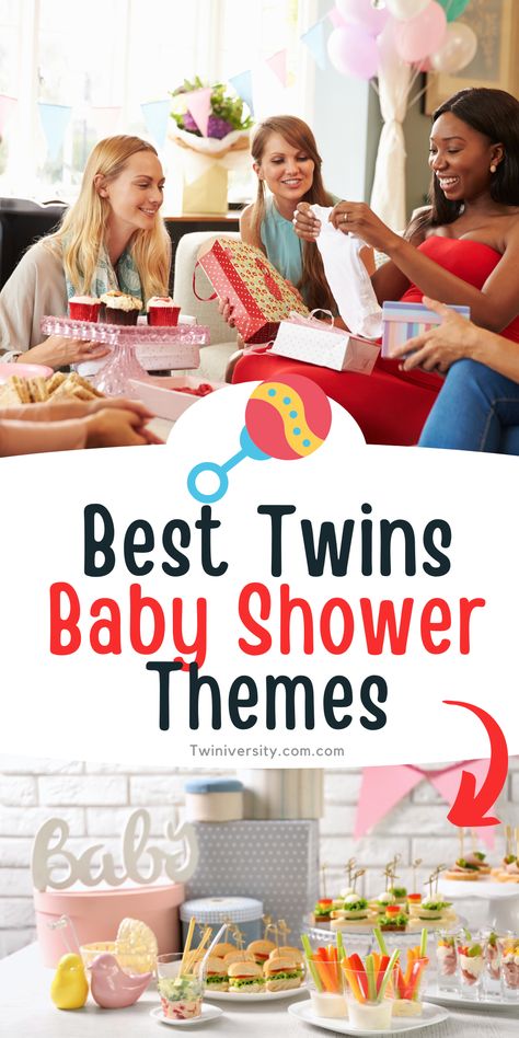 Twin Girl Baby Shower Ideas Theme, Twin Girl Shower Ideas, Twin Shower Ideas, Baby Shower Themes For Twins, Twin Shower Themes, Twins Baby Shower Theme, Twin Boys Baby Shower Ideas, Twin Theme Baby Shower Ideas, Twin Boy Baby Shower Ideas