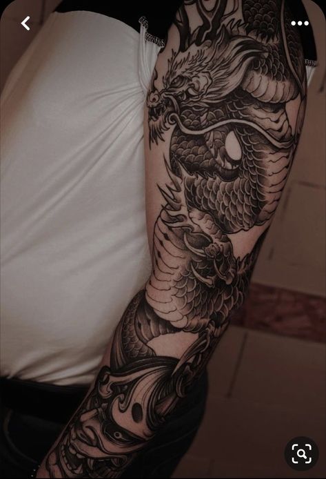 Dragon Upper Arm Tattoo, Dragon Sleeve Tattoos Men, Itachi Tattoos, Shenron Tattoo, Jormungandr Tattoo, Dragon Tattoo Forearm, Dragon Tattoo Shoulder, Asian Dragon Tattoo, Japanese Tattoos For Men