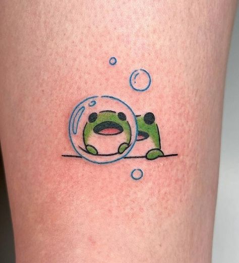 Cute Tiny Frog Drawing, Cute Frogs Tattoo, Really Cool Tattoo Ideas, Morpeko Tattoo, Funny Bunny Tattoo, Kawaii Frog Tattoo, Simple Kawaii Tattoo, Lineart Tattoo Ideas, Aesthetic Animal Tattoo