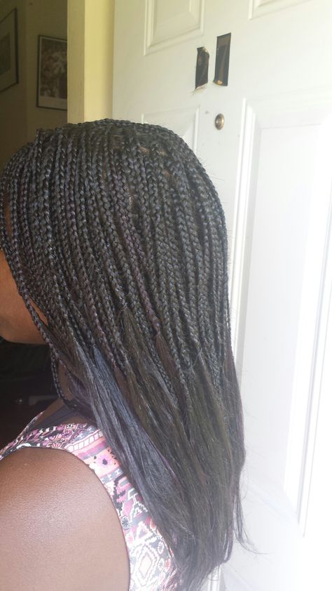 Small box braids using Yaki pony hair                                                                                                                                                                                 More Yaki Pony Style Braids, Pony Braids, Braid Business, Box Braids Shaved Sides, Micro Braids Hairstyles, Eva Hair, Classic Bob Haircut, Colored Box Braids, Trendy Braids