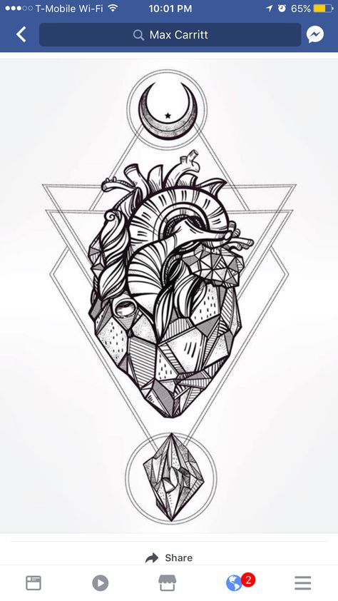 Anatomical Heart Art, Geometric Art Animal, Romantic Tattoo, Heart Of Stone, Full Back Tattoos, Heart Tattoo Designs, Heart Illustration, Geometric Heart, Baby Tattoos