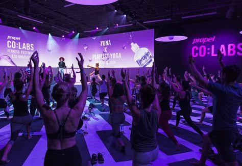 From one-off events to a multi-city pop-up program punctuated by a festival, the Propel Co:Labs Fitness Festival is now a nationwide program. Wellness Festival, Propel Water, Festival Program, Event Concept, Fitness Event, Sport Events, Yoga Festival, City Pop, Nightclub Design