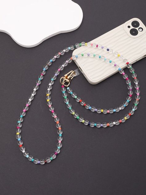 Diy Phone Accessories, Iphone Necklace, Beaded Phone Lanyard, Phone Necklace, Anting Manik, Cell Phone Strap, Cell Phone Charms, Strap Phone, Beaded Jewelry Necklaces