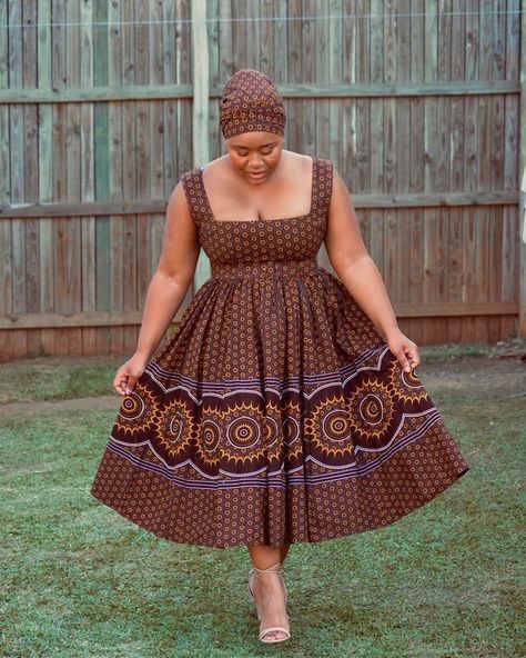 13 TRADITIONAL SHWESHWE WEDDING DRESSES Sotho Traditional Dresses, Sesotho Traditional Dresses, Xhosa Attire, South African Traditional Dresses, African Traditional Wear, Shweshwe Dresses, African Attire Dresses, Traditional African Clothing, African Fabric Dress