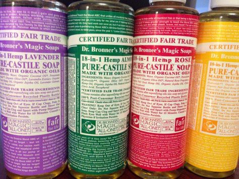 Dr. Bronners Liquid Castile Soap to make homemade body & face wash, shampoo & conditioner All-In-One Shampoo Tips, Castile Soap Uses, Homemade Body Wash, Dr Bronners, Pure Castile Soap, Liquid Castile Soap, Homemade Shampoo, Diy Shampoo, Forest Witch