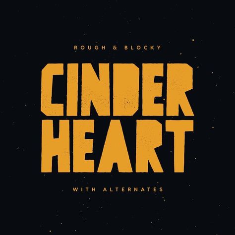 Cinderheart is a blocky, textured font I released just last week. Was a fun font to make but rendering the textures was super rough on my… Rough Typography, Handmade Logo Design, Typography Typeface, Handmade Logo, Typeface Font, Retro Typography, Title Card, Cool Fonts, School Projects