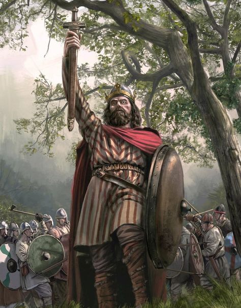 Saxon Warrior, Saxon History, Medieval King, Anglo Saxon History, Alfred The Great, Historical Warriors, Ancient Warfare, King Art, Ancient Egyptian Art