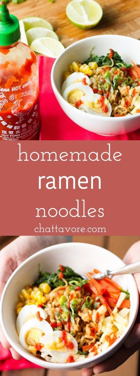 You probably ate a lot of ramen noodles back in high school & college. Homemade ramen is for adults (AND kids) so feel free to eat them for dinner. | recipe from Chattavore.com Tonkotsu Ramen Recipe, Homemade Chicken Ramen, Real Ramen, Healthy Recipes Family, Homemade Ramen Noodles, Chicken Ramen Recipe, Authentic Japanese Ramen, Ramen Broth, Pork Broth