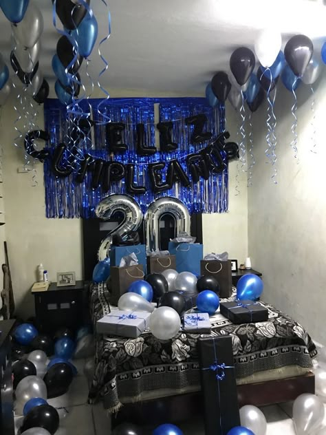 21st Birthday Ideas For My Boyfriend, Boyfriend 20th Birthday Gift Ideas, Guy Birthday Setup, 21st Birthday Surprise Ideas Boyfriends, Boyfriend Bday Surprise, Birthday Rooms For Boyfriend, Birthday For Him At Home, Guys Birthday Decorations, Suprise Party For Boyfriend