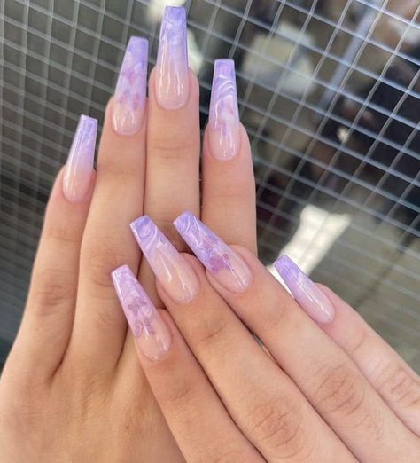 @dazialynese Spring Nails Coffin, Blue Stiletto Nails, Engagement Nails, Nails Dark, Purple Acrylic Nails, Lilac Nails, Purple Nail Designs, Coffin Shape, Purple Nail