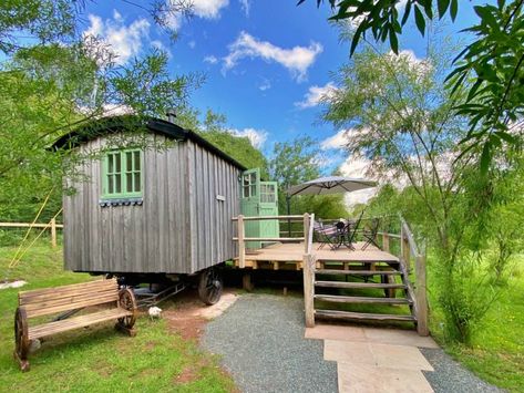 Shepherd's Huts | Best Shepherd Hut Holidays Shepherd Hut, Tin House, Glamping Site, Brecon Beacons, Shepherds Hut, Barn Conversion, Wooden Decks, Tiny House Living, Wood Burning Stove