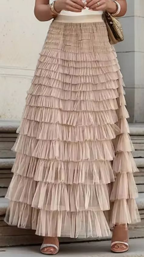 I saw this gorgeous Multilayer Ruffle Mesh Boho High Waist Long Maxi Tulle Skirt, and I can't stop dreaming about how it would elevate my wardrobe!   The flowy layers and whimsical vibe are perfect for any occasion, from brunch with friends to a romantic evening out.   What do you think? Would you rock this stunning skirt? Let me know in the comments! 💖✨   #BohoStyle #MaxiSkirt #FashionInspo #OOTD #StyleGoals Maxi Tulle Skirt, Ruffle Maxi Skirt, Tulle Maxi Skirt, Stop Dreaming, Romantic Evening, My Wardrobe, Layered Skirt, You Rock, Long Maxi