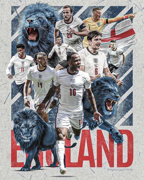 England Football Team Euro 2024, England Squad, England National Football Team, Sports Banner, 3 Lions, Harry Maguire, England Team, Alan Shearer, Grunge Posters