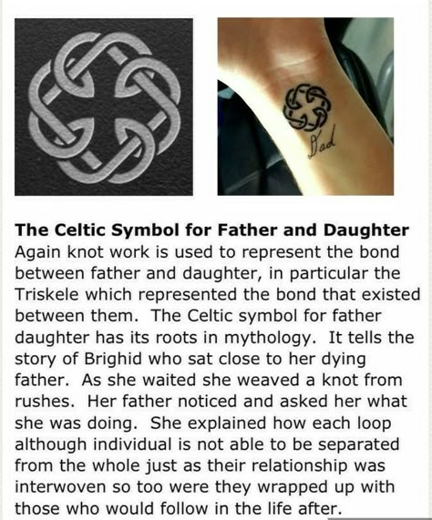 Celtic Symbols For Father And Daughter, Irish Father Daughter Tattoos, Step Daughter Tattoo Ideas For Mom, Celtic Symbol For Father And Daughter, Fatherhood Symbol, Celtic Memorial Tattoo, Father Daughter Symbol Tattoos, Celtic Father Daughter Tattoo, Dad Tattoos In Memory Of