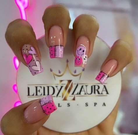 Rockabilly Nails, Summer Nails 2023, Lilac Nails, Hello Nails, Simple Gel Nails, Cute Acrylic Nail Designs, Nail Art Designs Diy, Nail Art Designs Videos, Nails For Kids