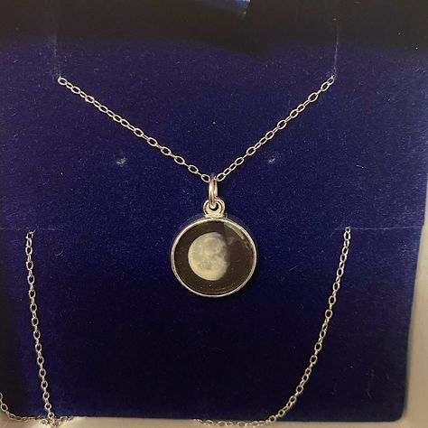 Never Worn. Company Sent Wrong Date And Said To Keep It Moon Phase From March 19, 1998 Adjustable Crescent Moon Phase Charm Necklace, Spiritual Crescent Moon Phase Charm Necklace, Elegant Moon Phase Pendant Charm Necklace, Antique Moon Charm Necklace Gift, Moonglow Necklace, Brass Moon-shaped Necklace With Moon Charm, Moon Glow, Moon Goddess, Moon Phases