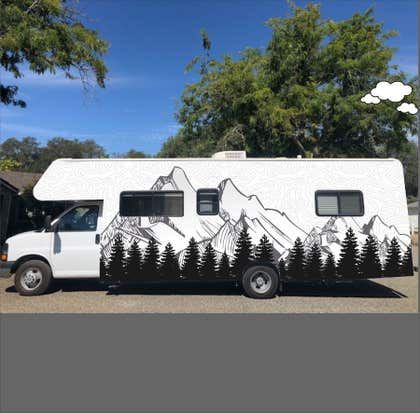 Custom Camper Paint Jobs, Rv Graphics Ideas, Rv Wraps Graphics, Custom Rv Paint Jobs, Motorhome Exterior Paint Ideas, Painted Camper Exterior, Camper Painting Exterior, Camper Exterior Paint Ideas, Rv Exterior Remodel