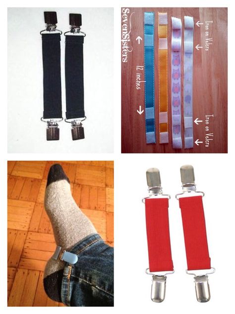 Mitten clips for skinny jeans!! Make them yourself with 1 inch elastic and mitten/suspender clips from the fabric store. The clips are in the notion department!! How To Store Suspenders, Suspender Clips, How To Store, Diy Clothing, Fashion Diy, Diy Life Hacks, Diy Life, Baby Crafts, Fabric Store