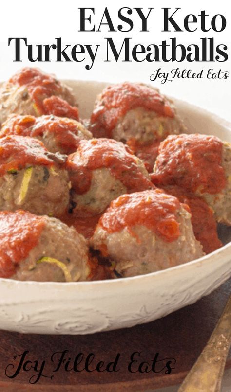 Keto Turkey Meatballs, Low Carb Turkey Meatballs, Whole30 Easy, Keto Turkey, Healthy Meatballs, Turkey Meatballs Baked, Low Carb Meatballs, Joy Filled Eats, Keto Side Dishes