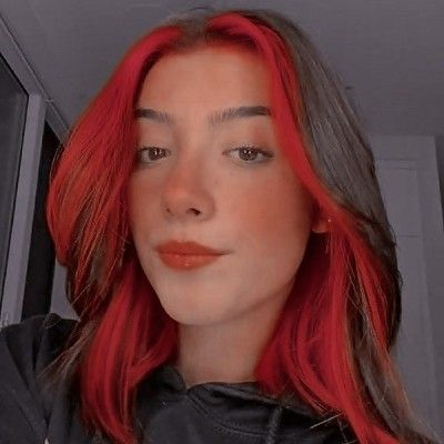 Red Halo Hair, Black And Red Hair, Underdye Hair, Weird Haircuts, Hair Dye Videos, Hidden Hair Color, Short Dyed Hair, Cherry Red Hair, Hot Pink Hair