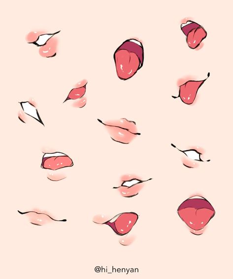 Mouth Drawing Reference, Beautiful Pencil Drawings, Anime Mouths, Drawing Face Expressions, Easy Drawing Steps, Mouth Drawing, 얼굴 드로잉, Nose Drawing, Body Drawing Tutorial